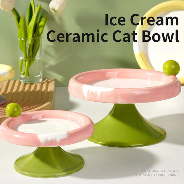 Ice Cream Pet Bowl - Large Size for Cats & Small - Medium Dogs